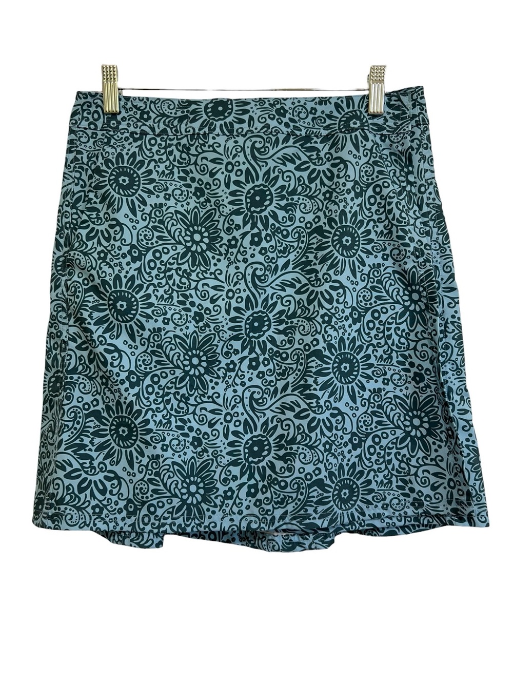 RipSkirt Length 2 Blue Floral A-Line Wrap Skirt Size Small
